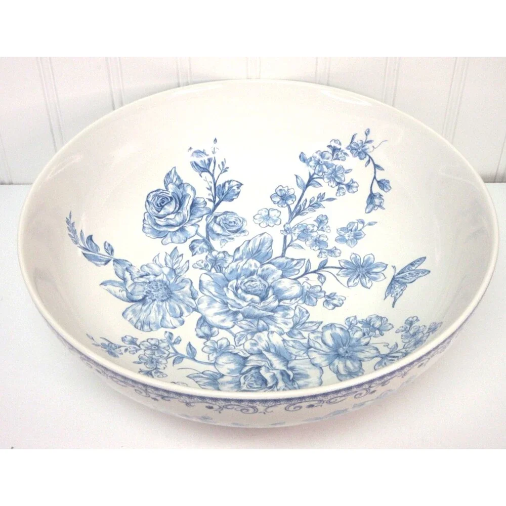 Pioneer Woman  Serving Bowl Agatha Blue White 11